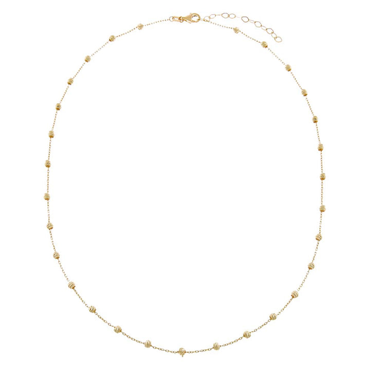  Diamond Cut Beaded Necklace 14K - Adina Eden's Jewels