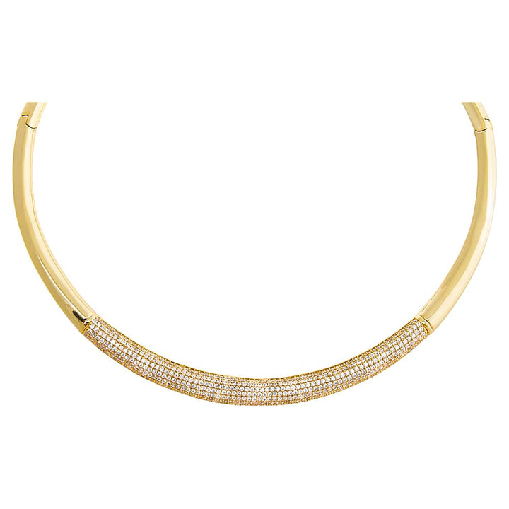  Pave Accented Graduated Collar Choker Necklace - Adina Eden's Jewels