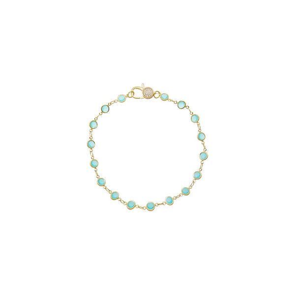 Sky Blue Bezel Pave Lobster Clasp Link Chain Anklet – Adina Eden