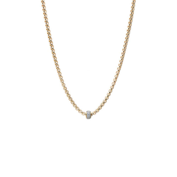 Pave Rondelle Wide Box Link Necklace – Adina Eden