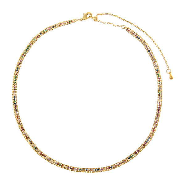 Rainbow Prism CZ Tennis Choker – Adina Eden