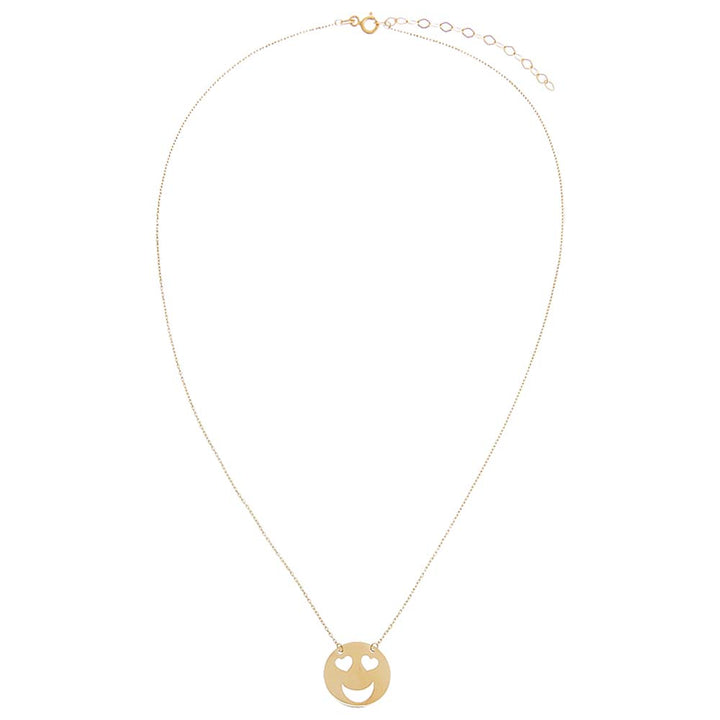  Kids Heart Eye Smiley Cutout Necklace 14K - Adina Eden's Jewels