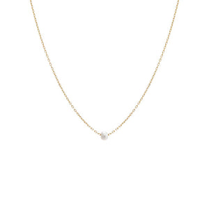 14K Gold Mini Pearl Pendant Necklace 14K - Adina Eden's Jewels