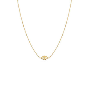 14K Gold Mini Solid Evil Eye Necklace 14K - Adina Eden's Jewels