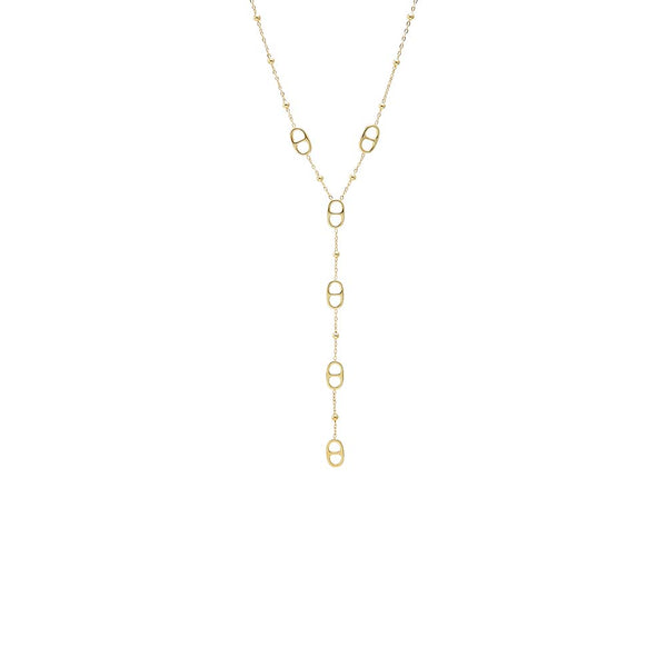Mariner Chain Drop Link Lariat Necklace – Adina Eden
