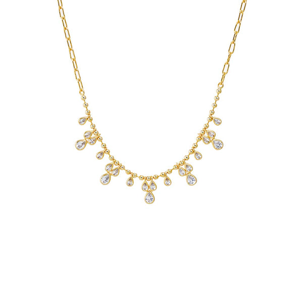 Multi CZ Bezel Accented Link Necklace – Adina Eden