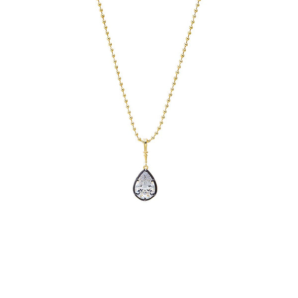 CZ Pear Encased Statement Necklace Charm – Adina Eden