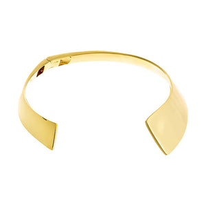 Gold Solid Wide Open Collar Cuff Choker - Adina Eden's Jewels