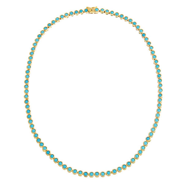 Turquoise CZ Bezel Tennis Necklace – Adina Eden