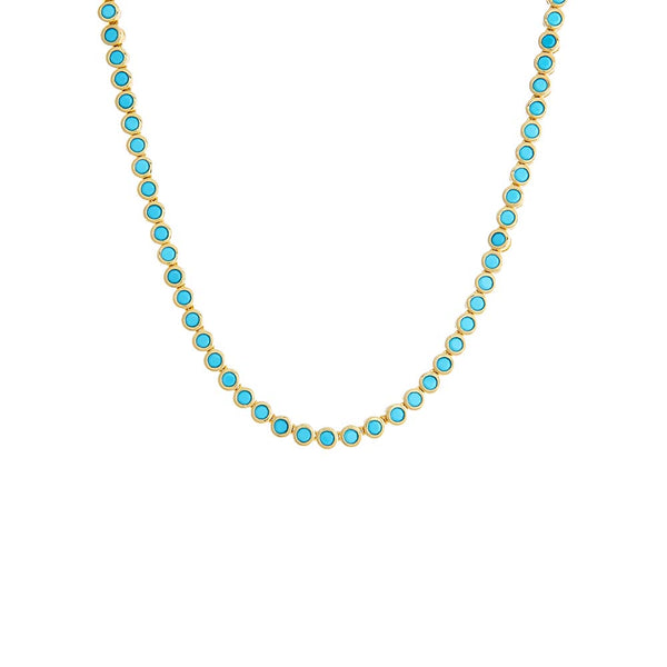 Turquoise CZ Bezel Tennis Necklace – Adina Eden
