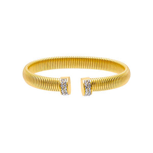 Gold Pave Wide Snake Open Claw Bangle Bracelet - Adina Eden's Jewels