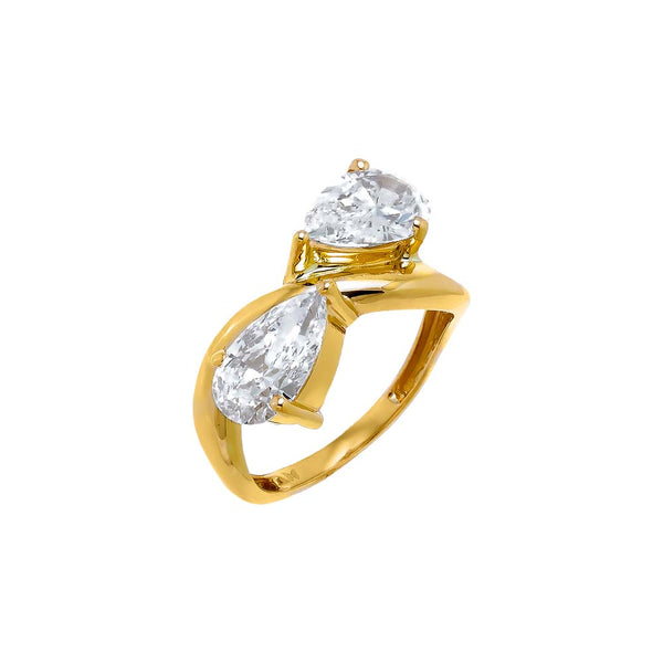 Lab Grown Diamond Double Pear Pinky Ring 14K – Adina Eden