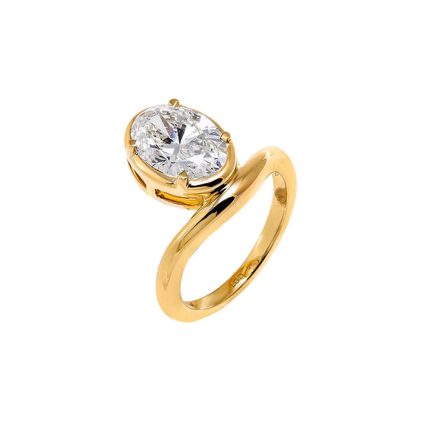 Lab Grown Diamond Oval Swirled Pinky Ring 14K – Adina Eden