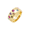 Gold Colored Scattered Multi Shape CZ Ring - Adina Eden's Jewels