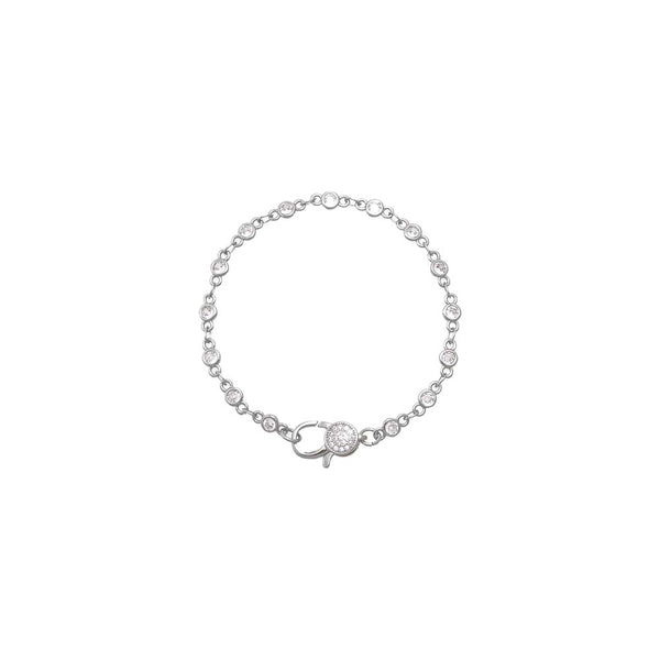 Colored CZ Bezel Pave Clasp Tennis Link Chain Bracelet – Adina Eden
