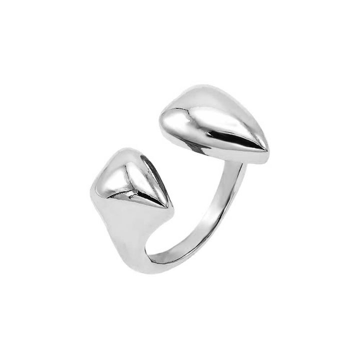 Silver Solid Double Graduated Heart Ring - Adina Eden's Jewels