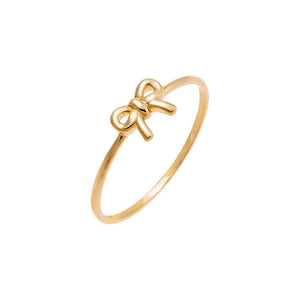 14K Gold / 7 Solid Bow Tie Ring 14K - Adina Eden's Jewels