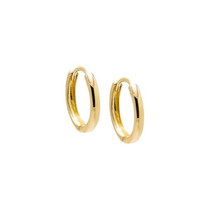 14K Gold / Pair Solid Huggie Earring 14K - Adina Eden's Jewels