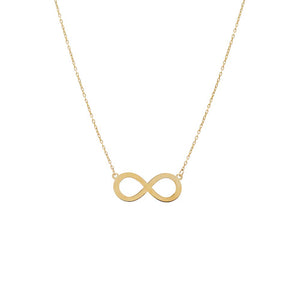 14K Gold Solid Infinity Sign Pendant Necklace 14K - Adina Eden's Jewels