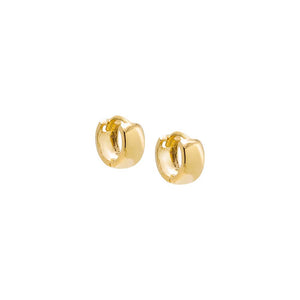 14K Gold / Pair Solid Wide Huggie Earring 14K - Adina Eden's Jewels