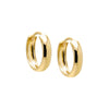14K Gold / Pair Solid Wide Rounded Huggie Earring 14K - Adina Eden's Jewels