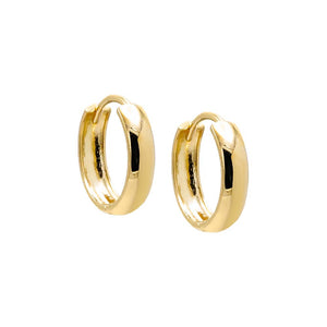 Solid Wide Rounded Huggie Earring 14K