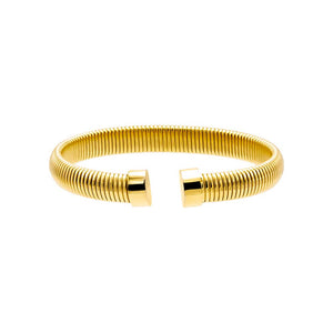 Gold / 8 MM Solid Wide Snake Open Claw Bangle Bracelet - Adina Eden's Jewels