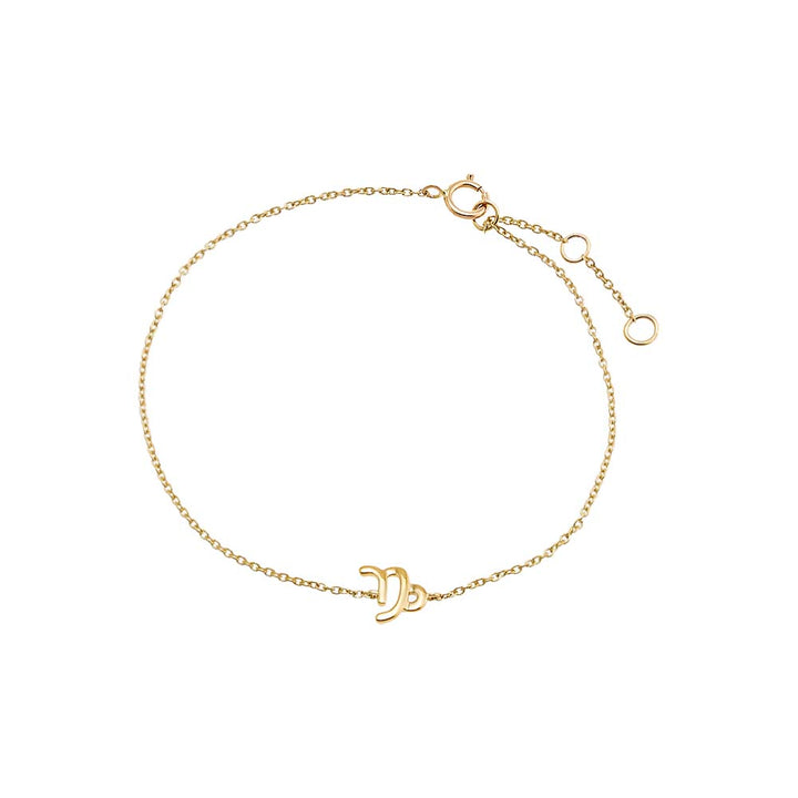 14K Gold / Capricorn Solid Zodiac Bracelet 14K - Adina Eden's Jewels