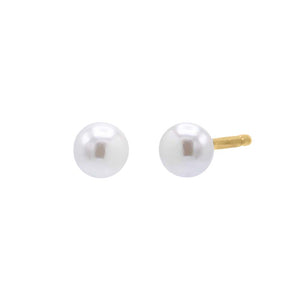 Pearl White Tiny Pearl Stud Earring 14K - Adina Eden's Jewels