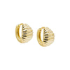 Gold Wide Mini Ridged Huggie Earring - Adina Eden's Jewels