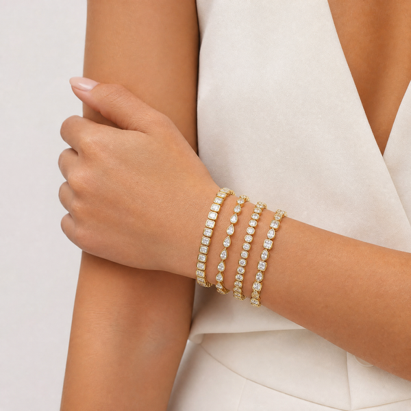 Moissanite Oval Bezel Tennis Bracelet – Adina Eden