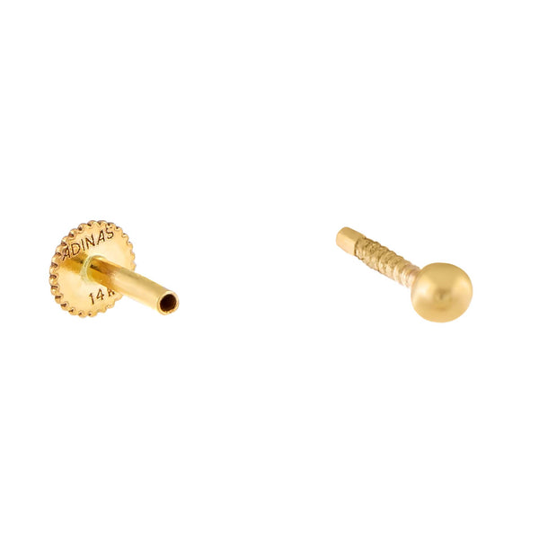 Ball Threaded Stud Earring 14k Adina Eden Jewels