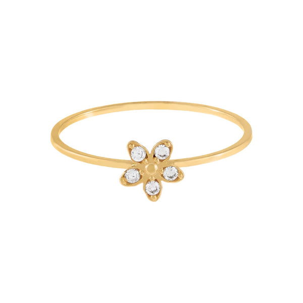 CZ Flower Ring 14K – Adina Eden
