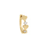 14K Gold / Single Kids Diamond Solid Heart Huggie Earring 14K - Adina Eden's Jewels