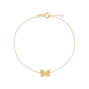 14K Gold Solid Mini Butterfly Bracelet 14K - Adina Eden's Jewels