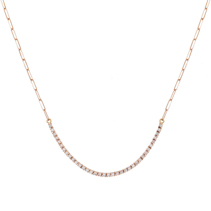 14K Rose Gold Diamond Tennis Link Necklace 14K - Adina Eden's Jewels