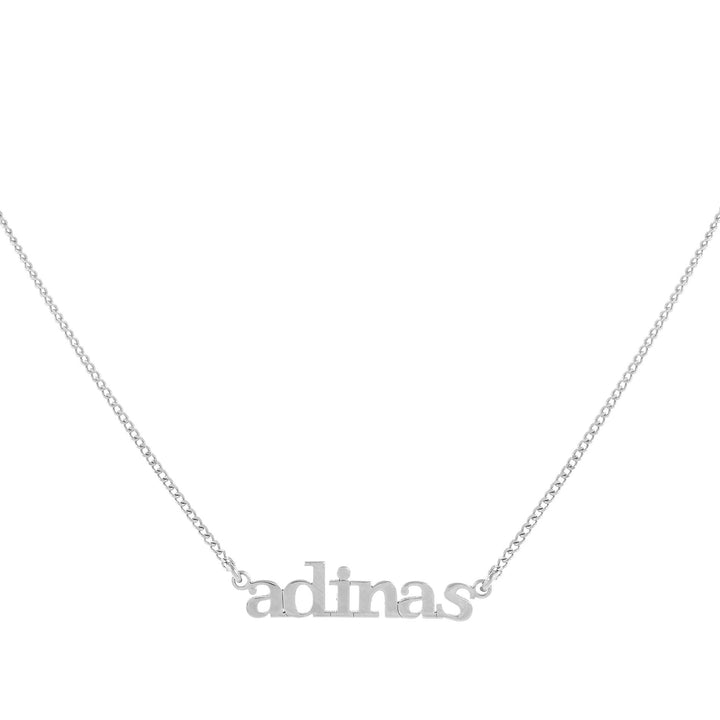 Silver Mini Lowercase Nameplate Necklace - Adina Eden's Jewels