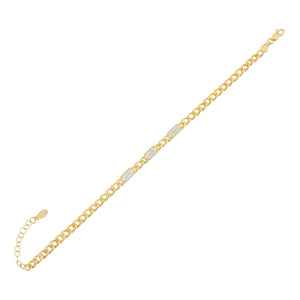 Gold Pavé Bars Chain Bracelet - Adina Eden's Jewels