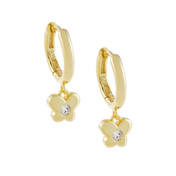 CZ Bezel Butterfly Huggie Earring | Adina Eden Jewels