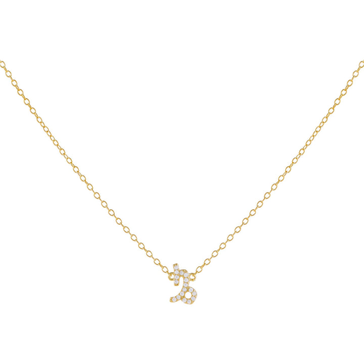Gold / Capricorn Pavé Zodiac Necklace - Adina Eden's Jewels