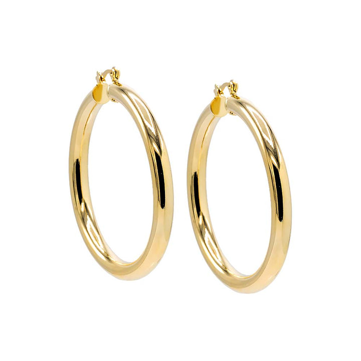 Gold / 50 MM Adina Eden's Chunky Hollow Hoop Earring - Adina Eden's Jewels
