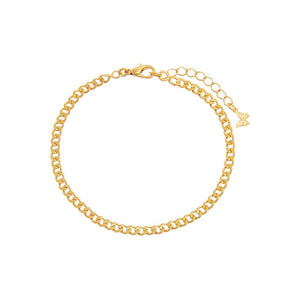 Gold / 3 MM Cuban Chain Bracelet - Adina Eden's Jewels