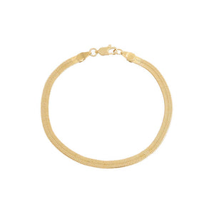 Gold / 4 MM Herringbone Bracelet - Adina Eden's Jewels