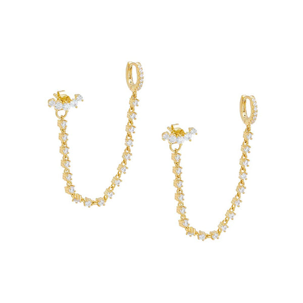 Talis Chains CZ Stud Huggie Earrings- Gold main image 0