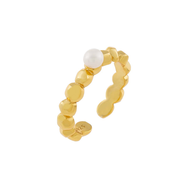 Tiny Pearl Adjustable Ring | Adina Eden Jewels