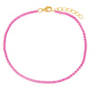 Sapphire Pink Pink Enamel Rope Chain Anklet - Adina Eden's Jewels