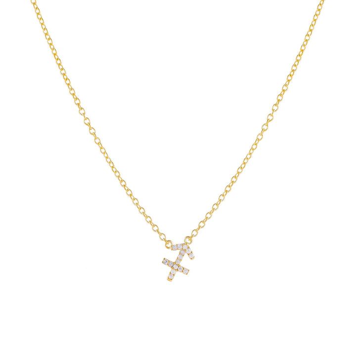 Gold / Sagittarius Pavé Zodiac Necklace - Adina Eden's Jewels
