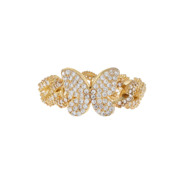Pavé Butterfly Chain Link Ring | Adina Eden Jewels