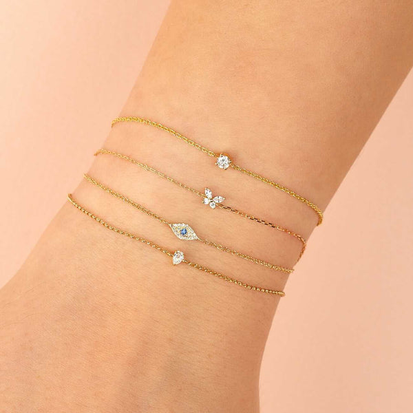 CZ Butterfly Bracelet 14K | Adina Eden Jewels