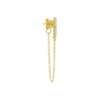 Gold / Single Pavé Bar Front Back Chain Stud Earring - Adina Eden's Jewels